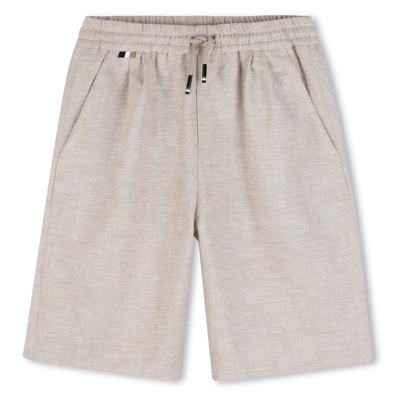 Short en lin ivoire