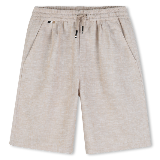 Short en lin ivoire