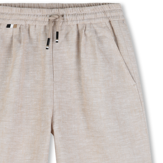 Short en lin ivoire