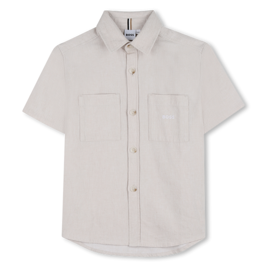 Chemise à manches courtes ivoire