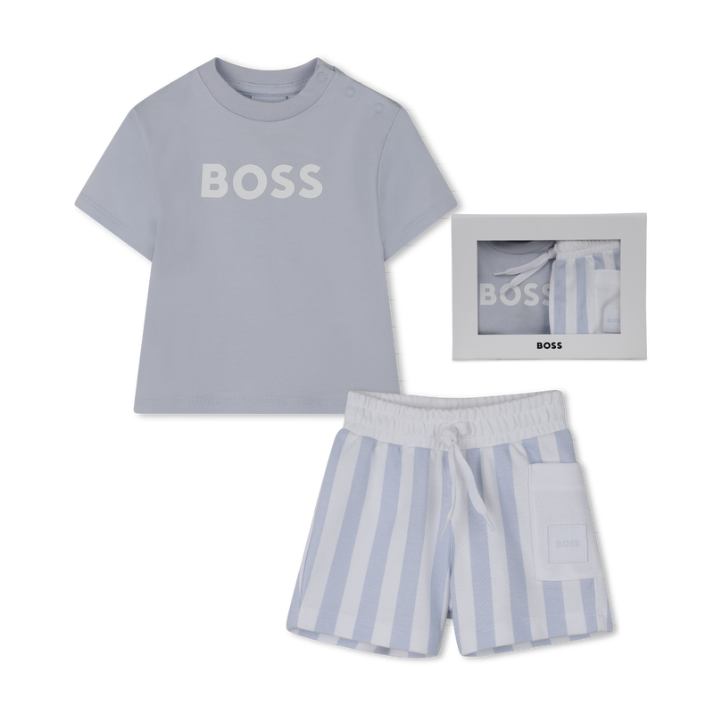 Ensemble short bleu pâle