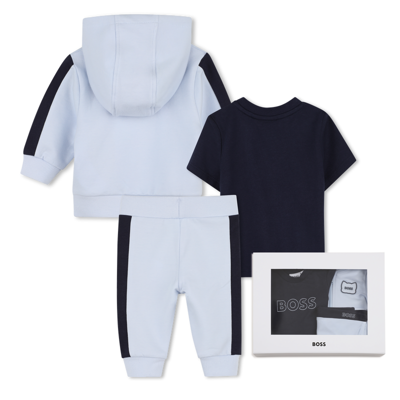 Coffret jogging 3 pièces BOSS bébé garçon – Bleu ciel