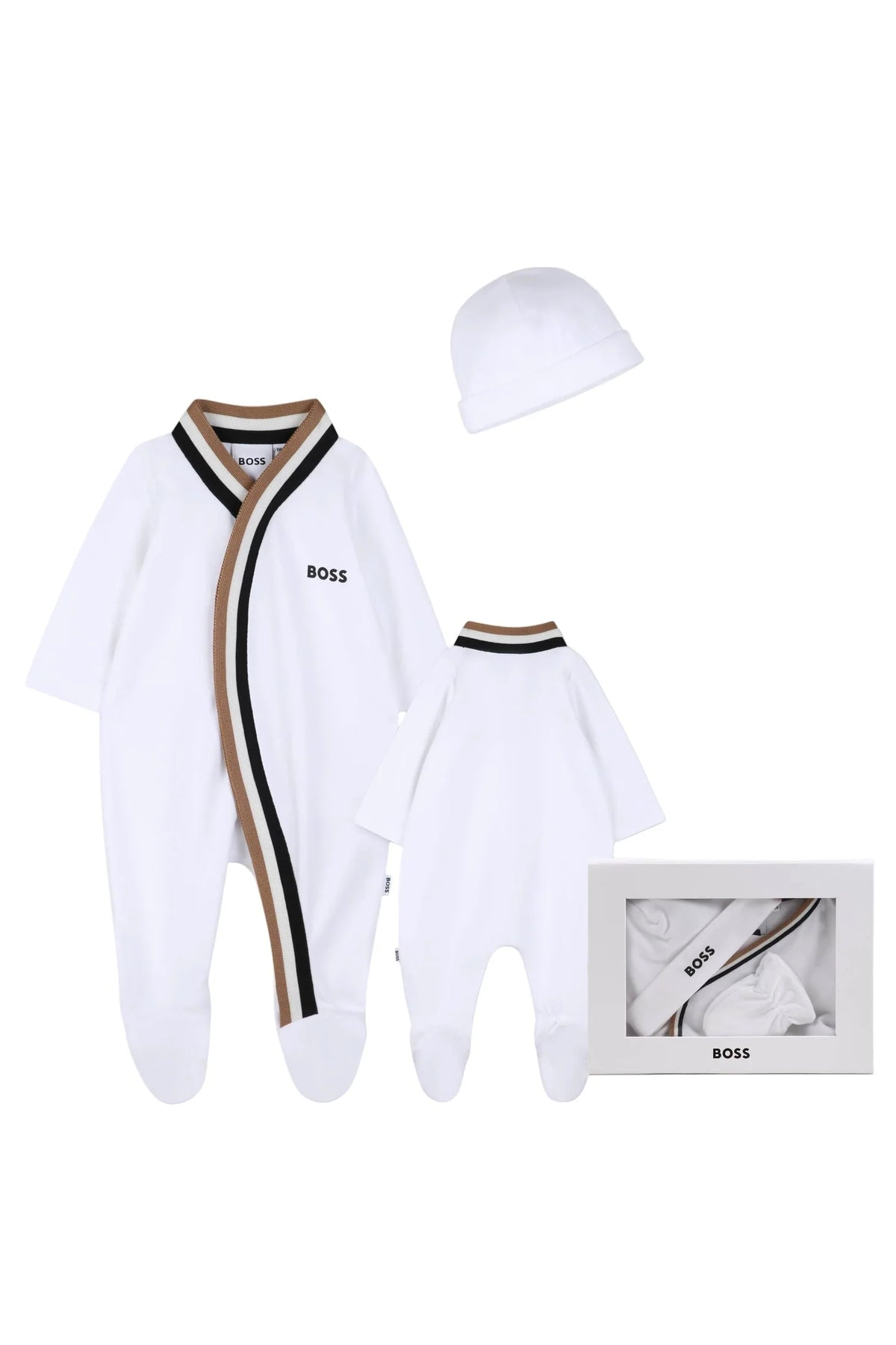 Ensemble naissance 3 pièces BOSS bébé garçon – Blanc