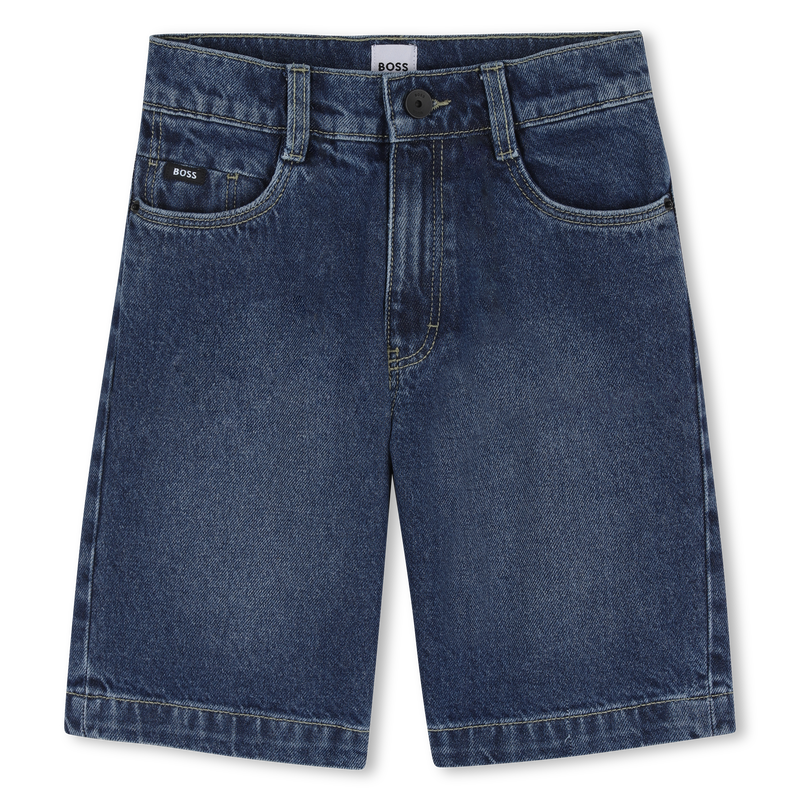 Short en jean DOUBLE STONE + BROSSAGE