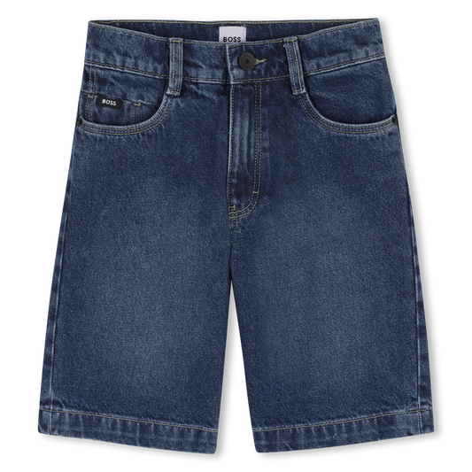 Short en jean DOUBLE STONE + BROSSAGE