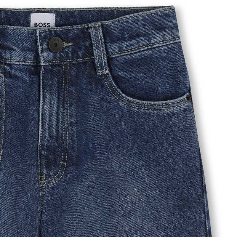 Short en jean DOUBLE STONE + BROSSAGE