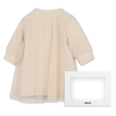 Robe sweat et tulle BOSS bébé fille – Beige