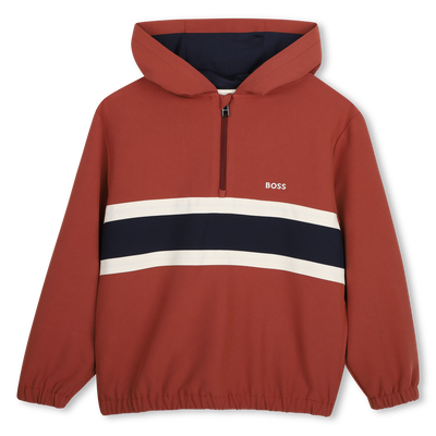 Sweat demi-zippé à capuche BOSS garçon – Rouge