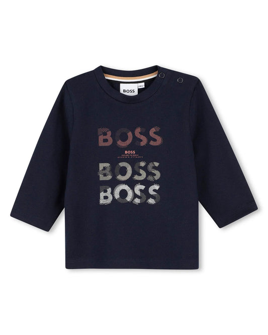 T-shirt manches longues BOSS bébé garçon – Bleu marine