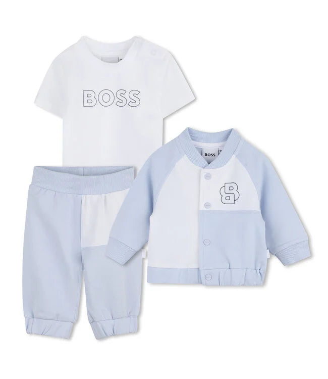 Ensemble jogging 3 pièces BOSS bébé garçon – Bleu ciel