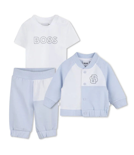 Ensemble jogging 3 pièces BOSS bébé garçon – Bleu ciel
