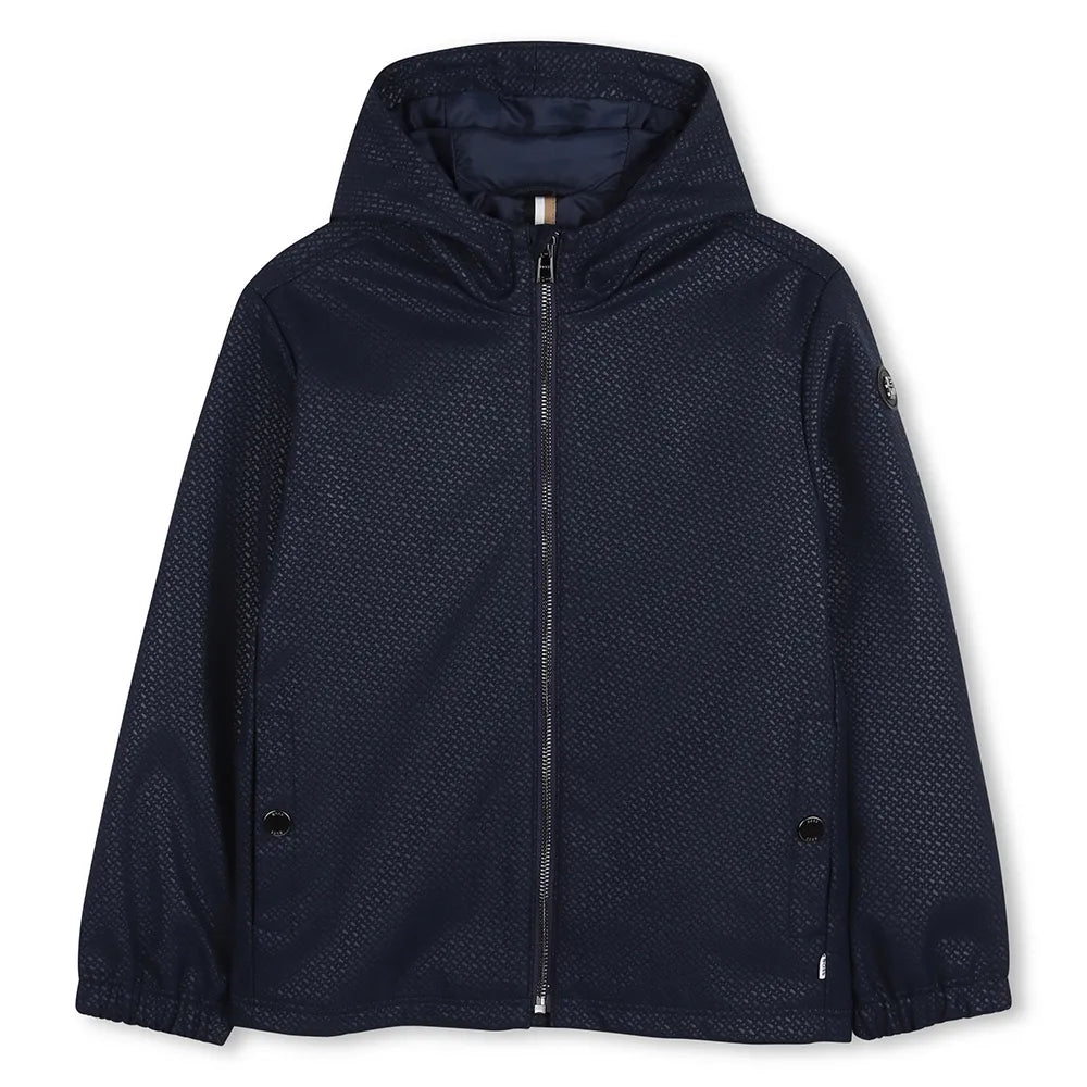 Coupe-vent monogramme BOSS garçon – Bleu marine