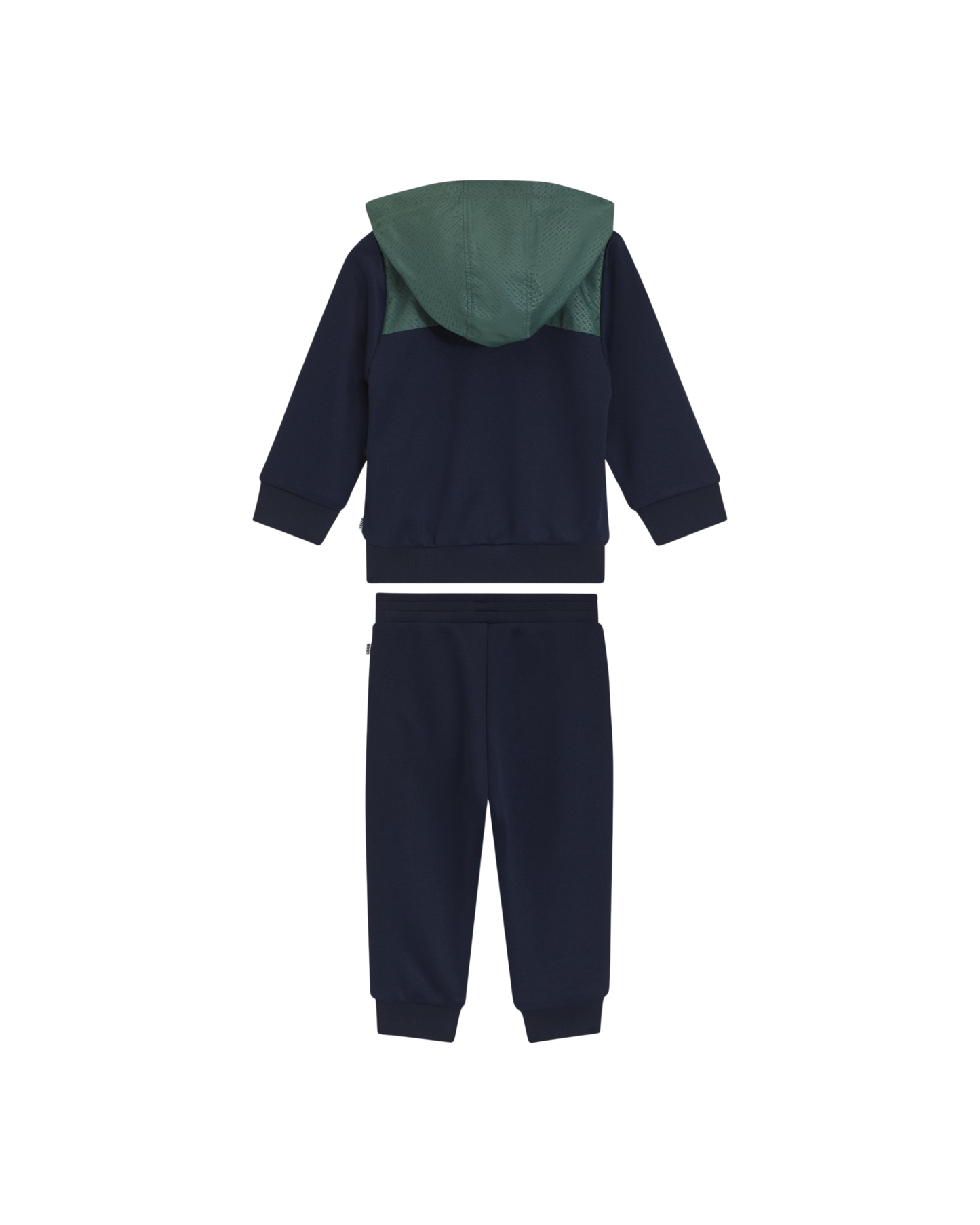 ensemble survêtement boss bébé garçon détail logo boss et empiècements verts texturés