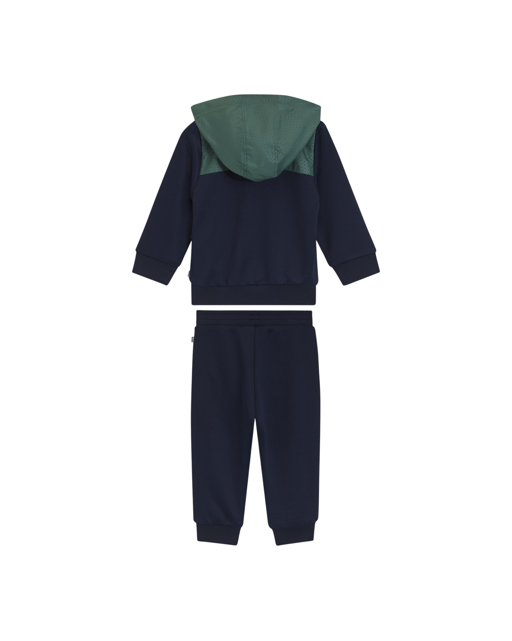 ensemble survêtement boss bébé garçon détail logo boss et empiècements verts texturés