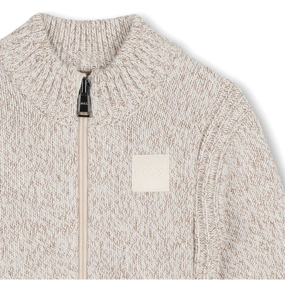 Cardigan tricot BOSS bébé garçon – Beige