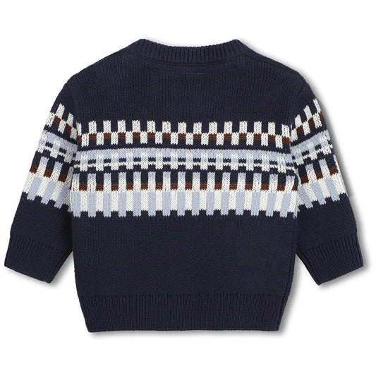 Pull jacquard BOSS bébé garçon – Bleu marine