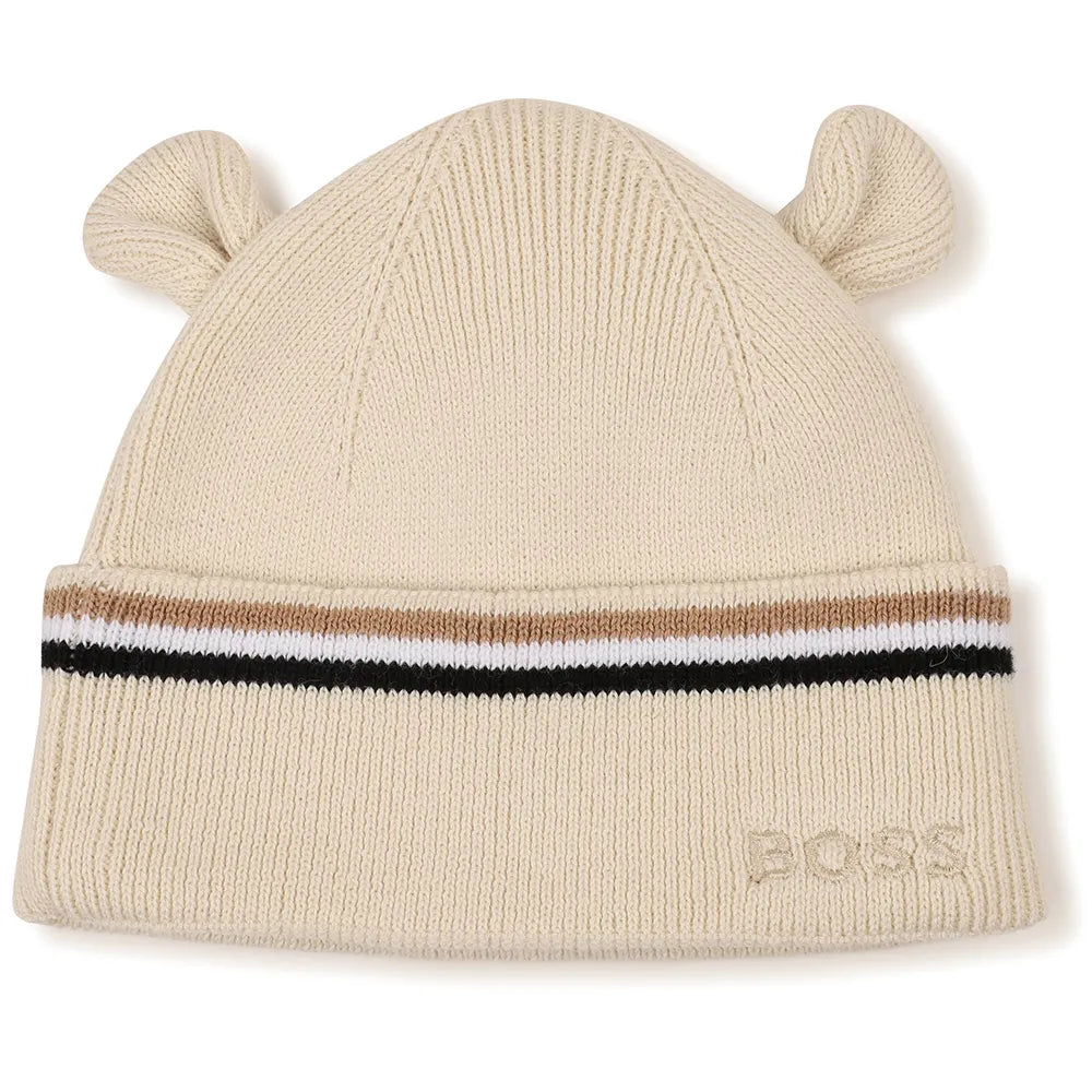 Coffret bonnet et chaussons BOSS bébé – Beige