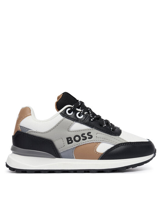 Baskets cuir et toile BOSS garçon