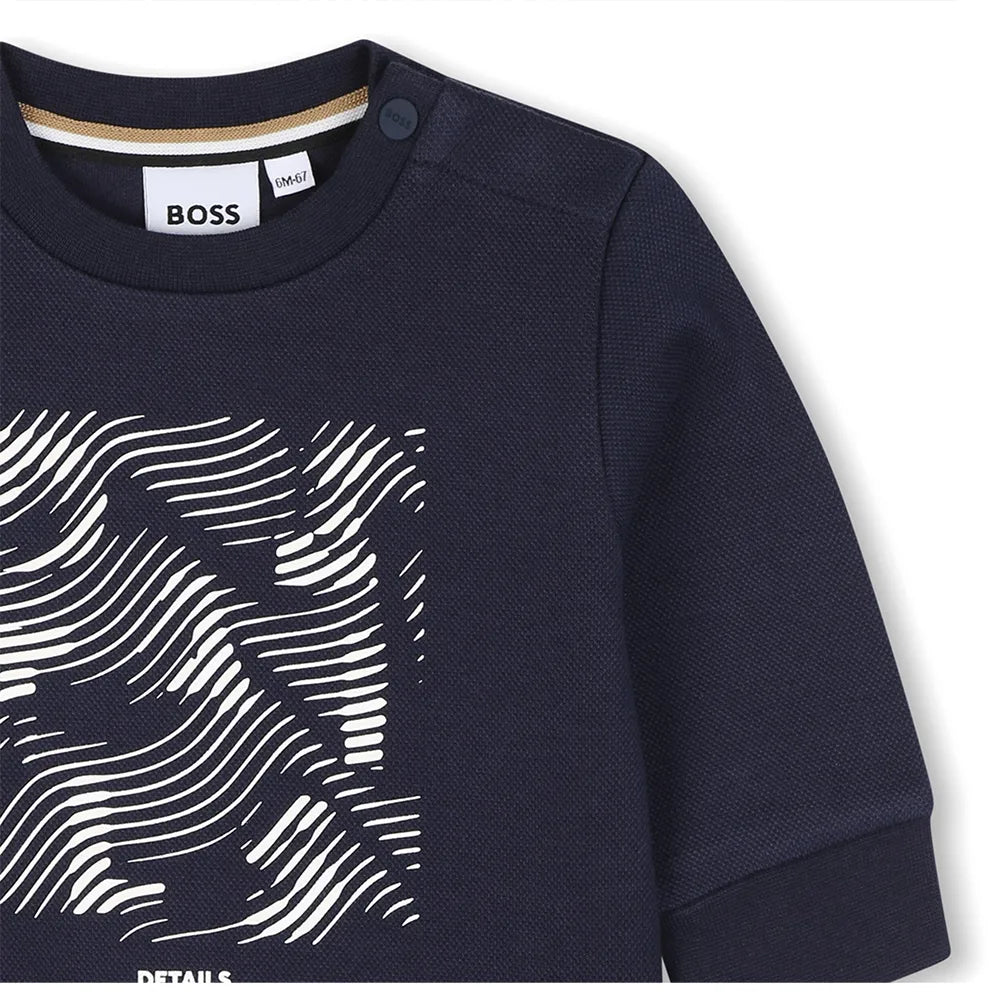 Sweat BOSS bébé garçon – Bleu marine