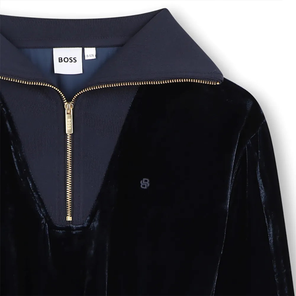 Robe en velours BOSS fille – Bleu marine