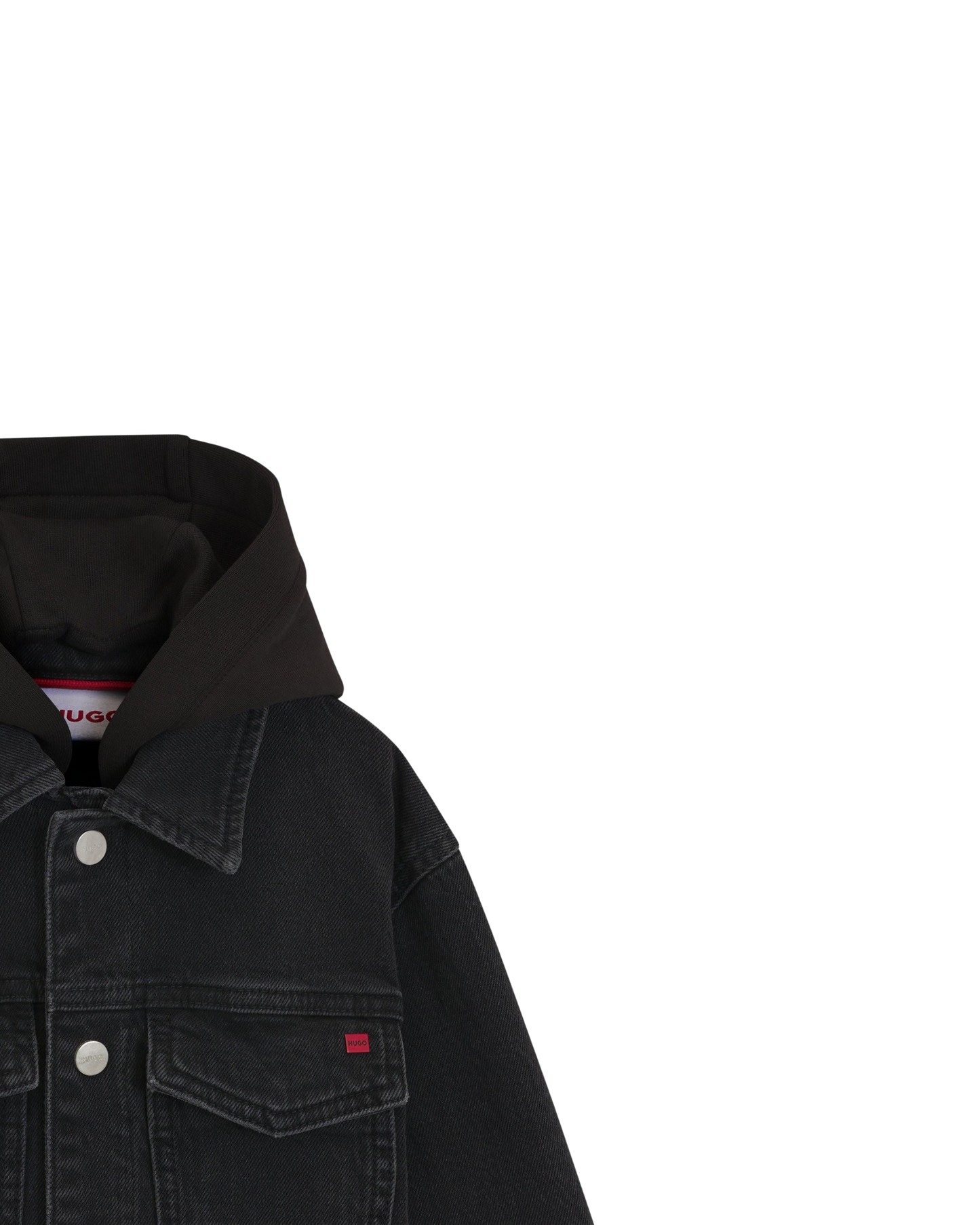 VESTE EN JEAN NOIRE À CAPUCHE ENFANT