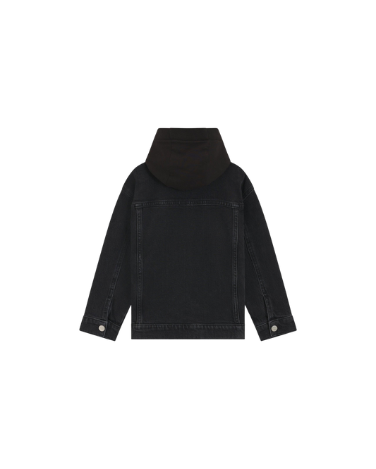 VESTE EN JEAN NOIRE À CAPUCHE ENFANT