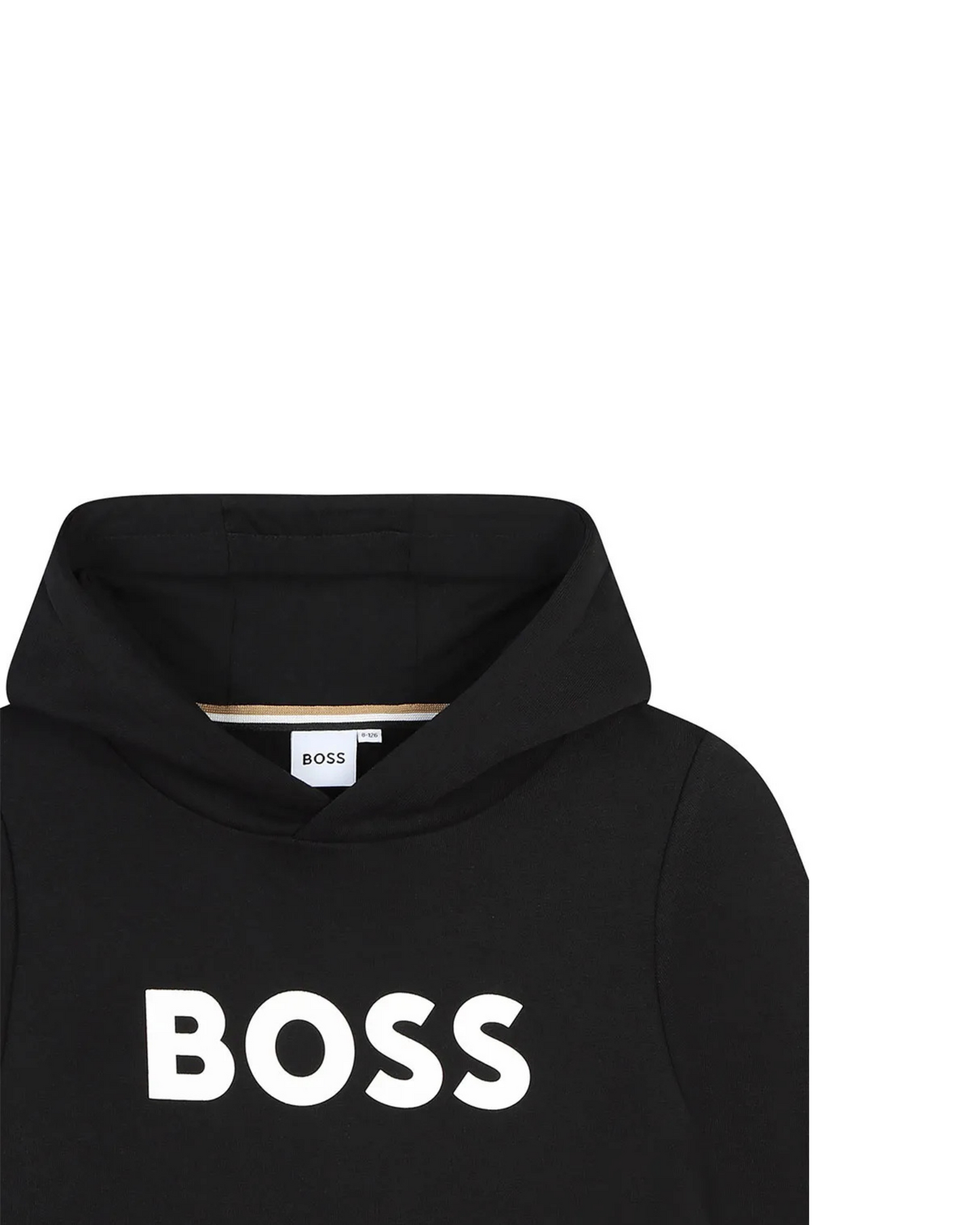 SWEAT À CAPUCHE NOIR ENFANT BOSS