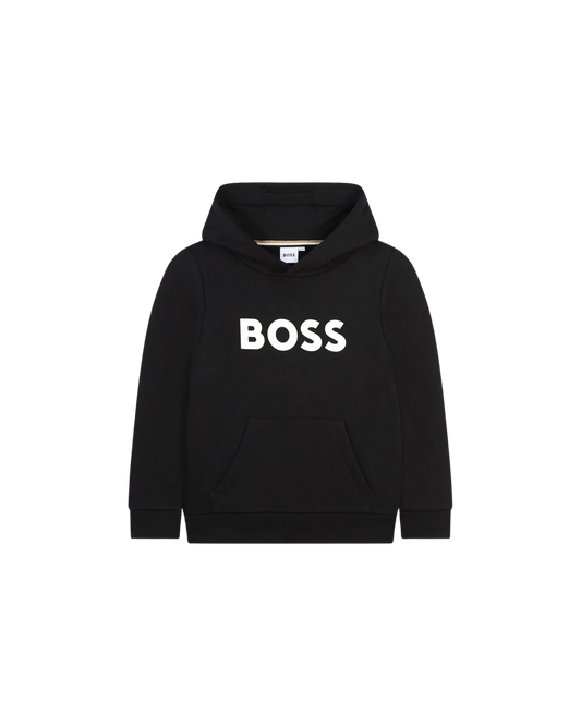 SWEAT À CAPUCHE NOIR ENFANT BOSS