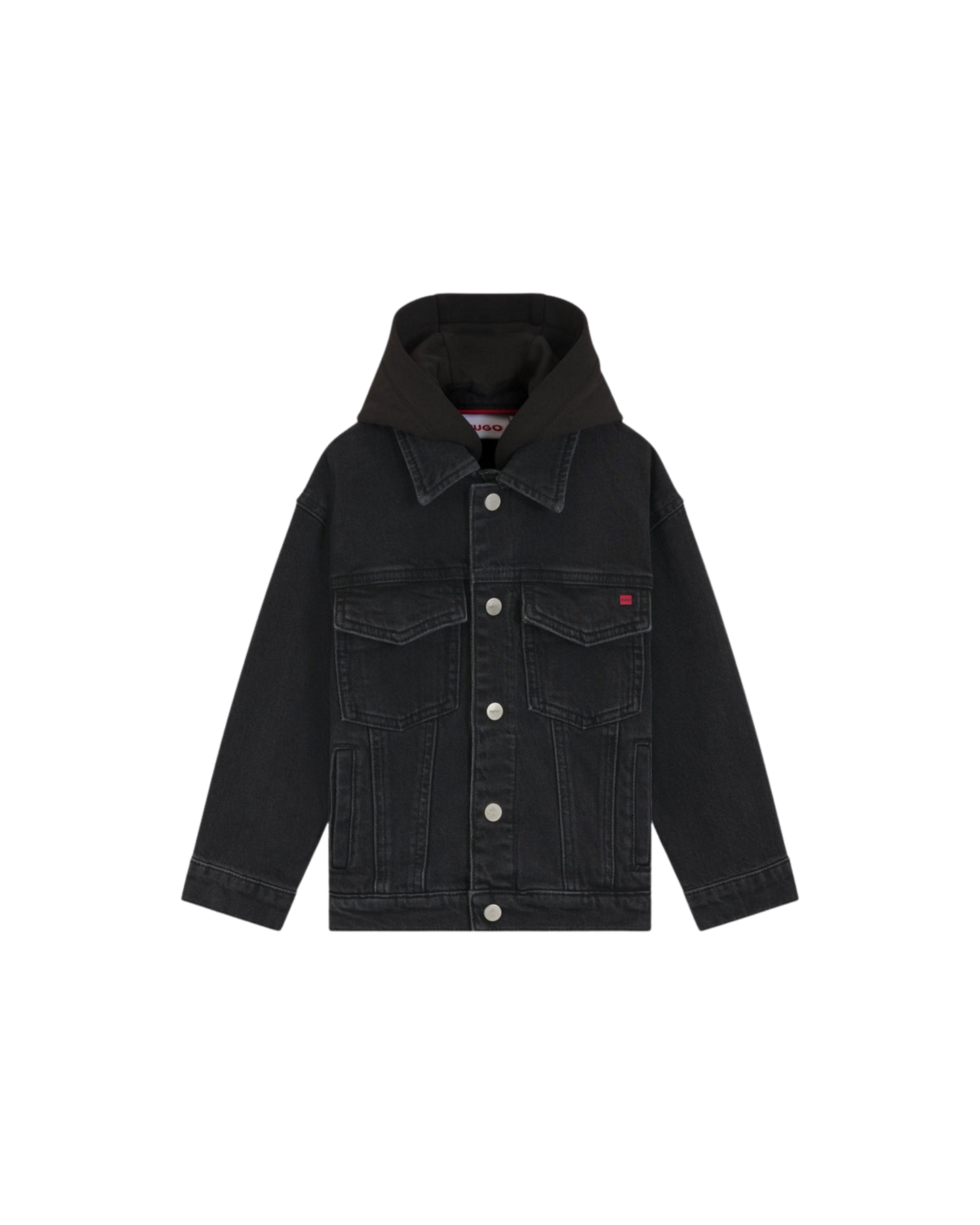 VESTE EN JEAN NOIRE À CAPUCHE ENFANT