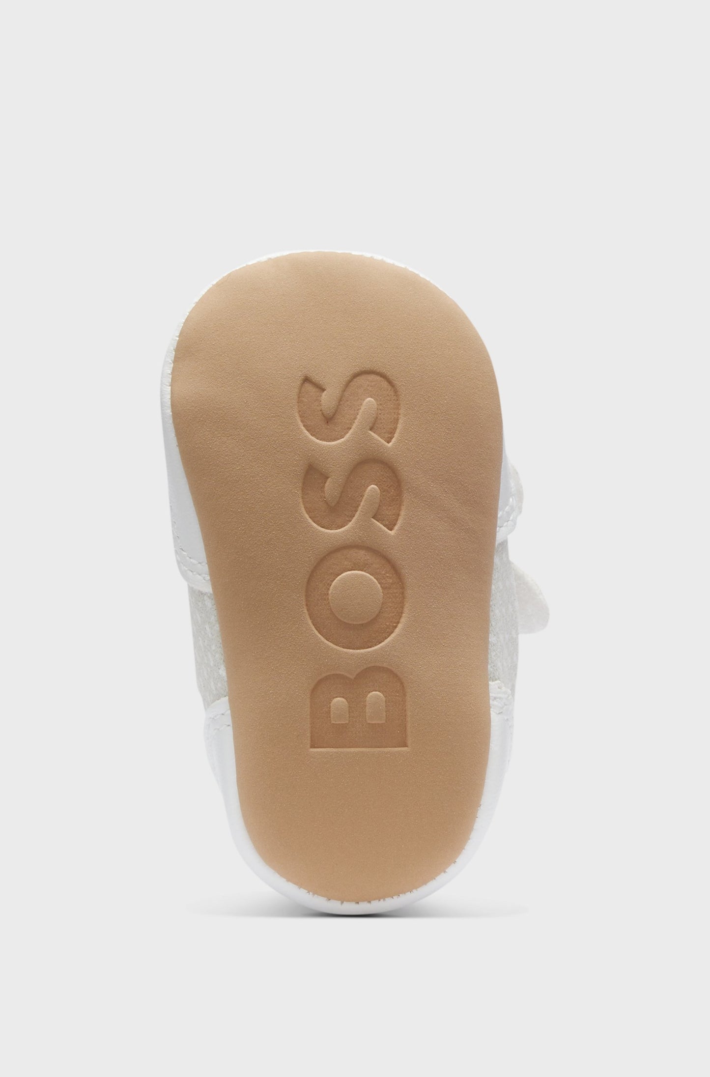 CHAUSSONS BOSS BLANCS EN CUIR ET TOILE POUR BÉBÉ