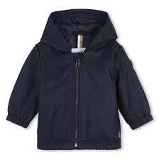 Coupe-vent gaufré à capuche BOSS bébé garçon – Bleu marine