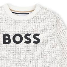 Sweat à micro-carreaux BOSS bébé garçon – Crème